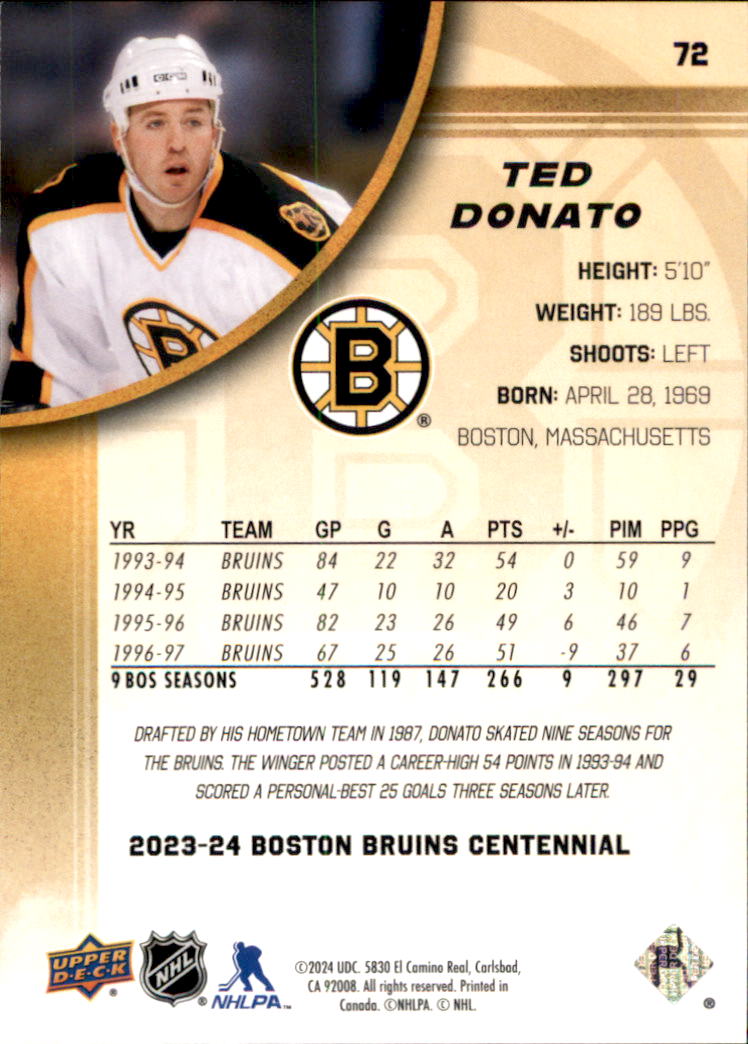 B5392- 2023-24 Upper Deck Bruins Centennial Hk Cards -You Pick- 15+ FREE US SHIP