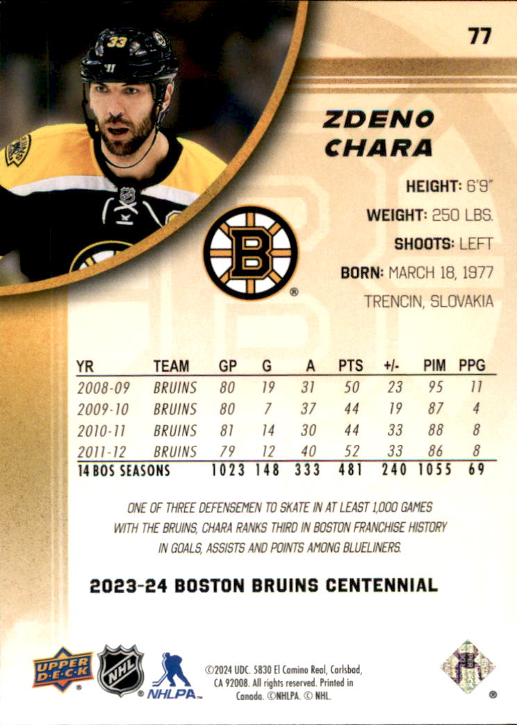 B5392- 2023-24 Upper Deck Bruins Centennial Hk Cards -You Pick- 15+ FREE US SHIP