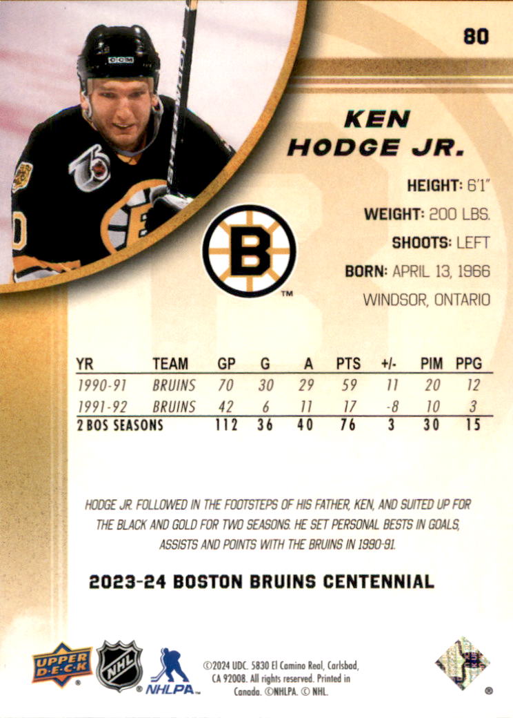 B5392- 2023-24 Upper Deck Bruins Centennial Hk Cards -You Pick- 15+ FREE US SHIP