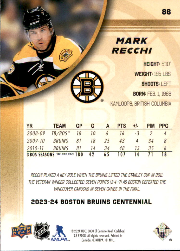 B5392- 2023-24 Upper Deck Bruins Centennial Hk Cards -You Pick- 15+ FREE US SHIP