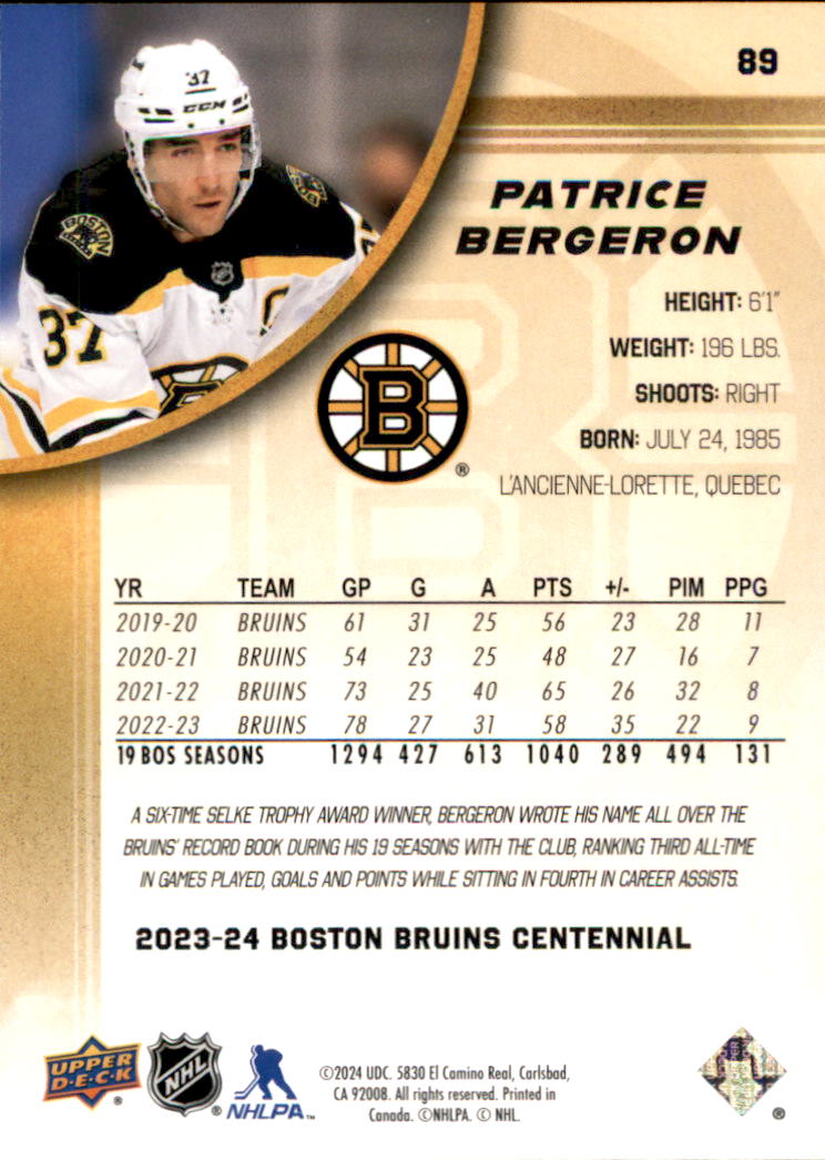 B5392- 2023-24 Upper Deck Bruins Centennial Hk Cards -You Pick- 15+ FREE US SHIP