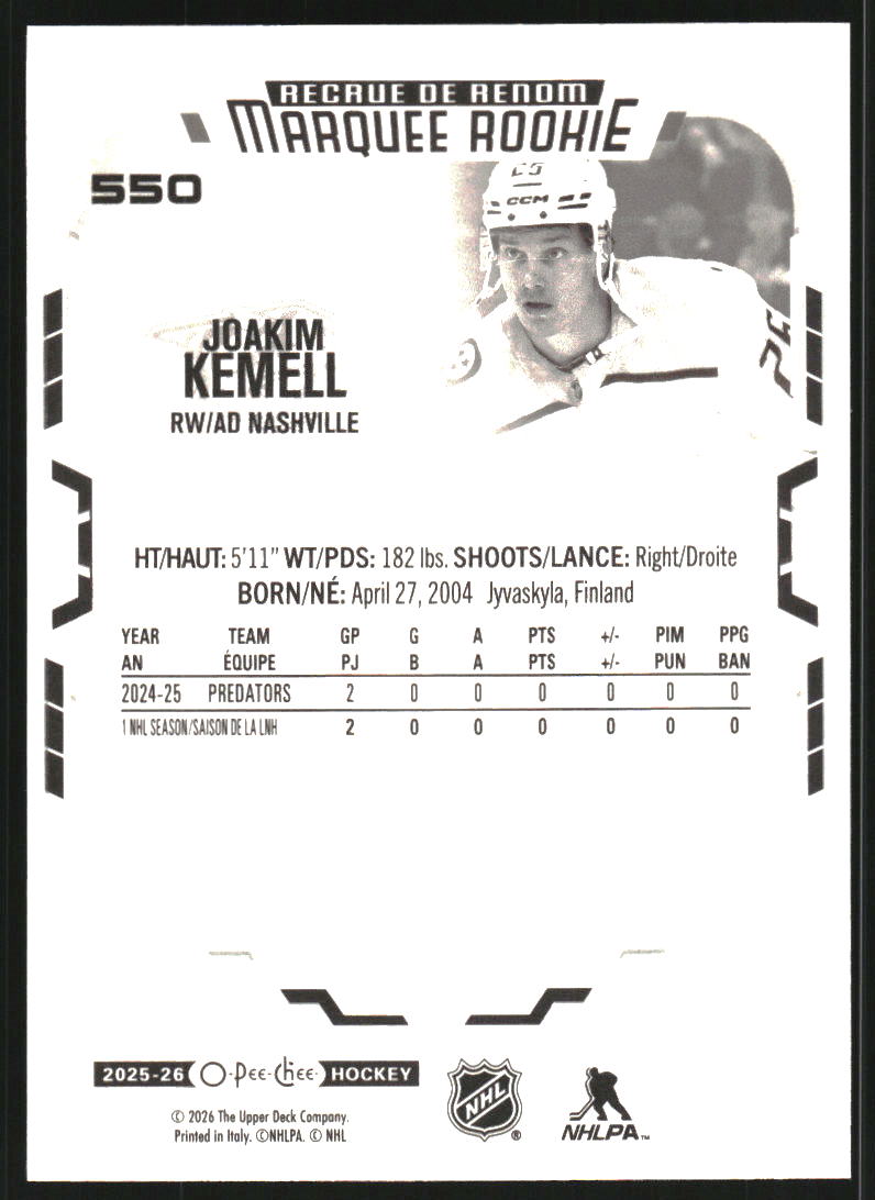 2025-26 O-Pee-Chee - Marquee Rookies Karsen Dorwart #554 (RC) for