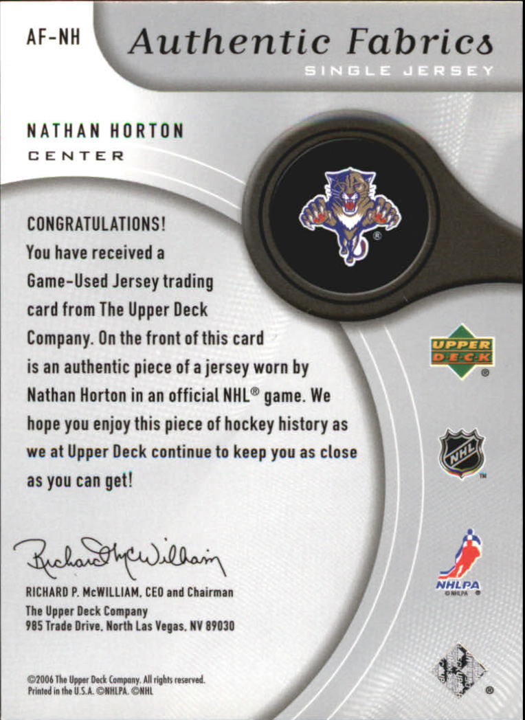 2005-06 SP Game Used Authentic Fabrics #AFNH Nathan Horton