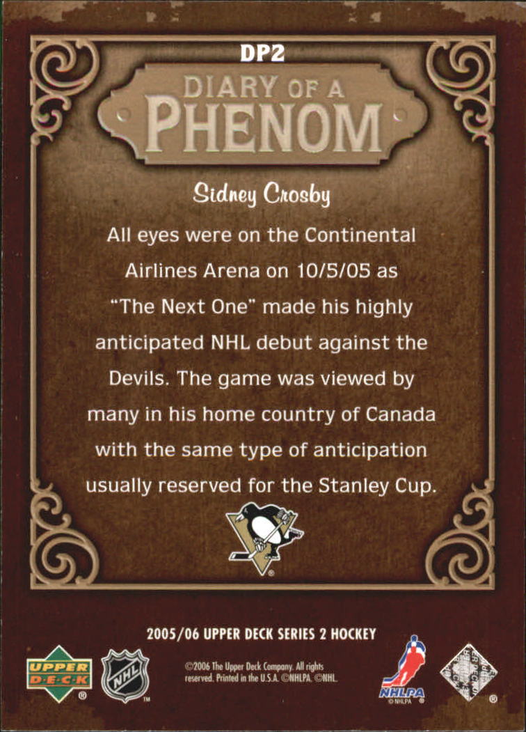 2005-06 Upper Deck Diary of a Phenom #DP2 Sidney Crosby back image