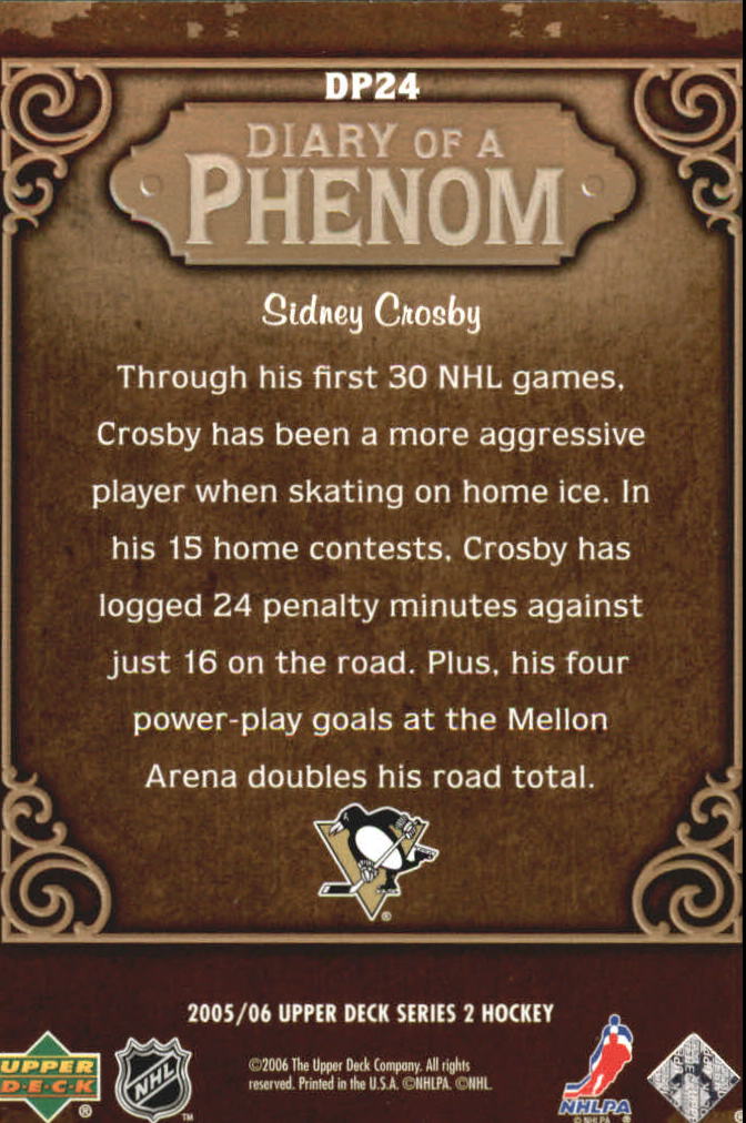 2005-06 Upper Deck Diary of a Phenom #DP24 Sidney Crosby back image