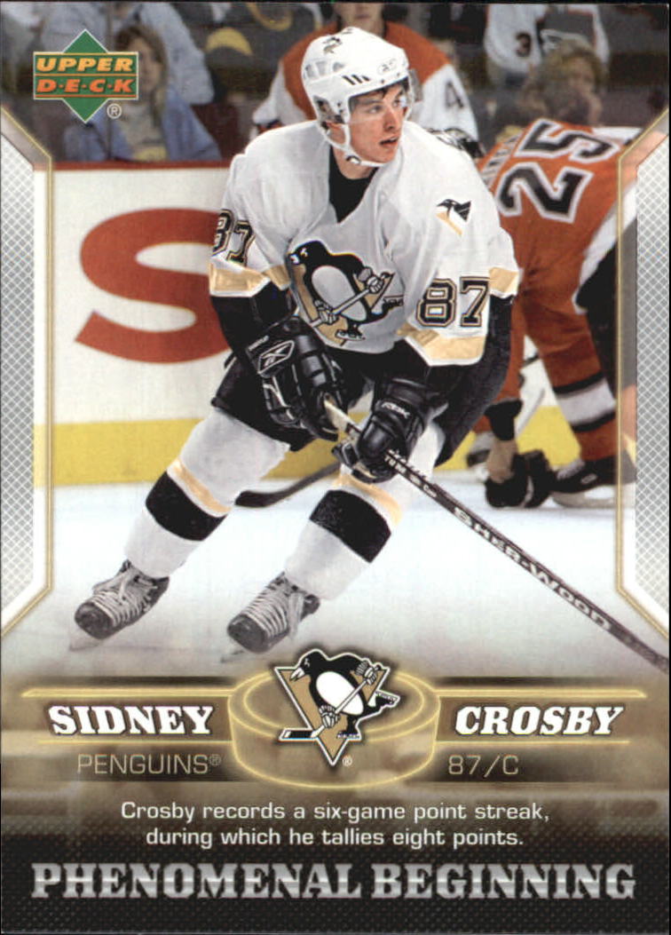 Sidney Crosby 2005-06 Upper Deck Phenomenal Beginnings #17 with Game-Used  Jersey (BCCG 10)