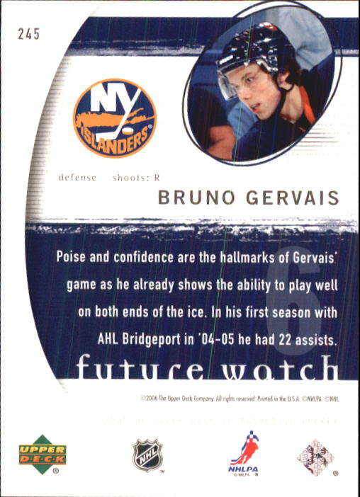2005-06 SP Authentic #245 Bruno Gervais RC back image