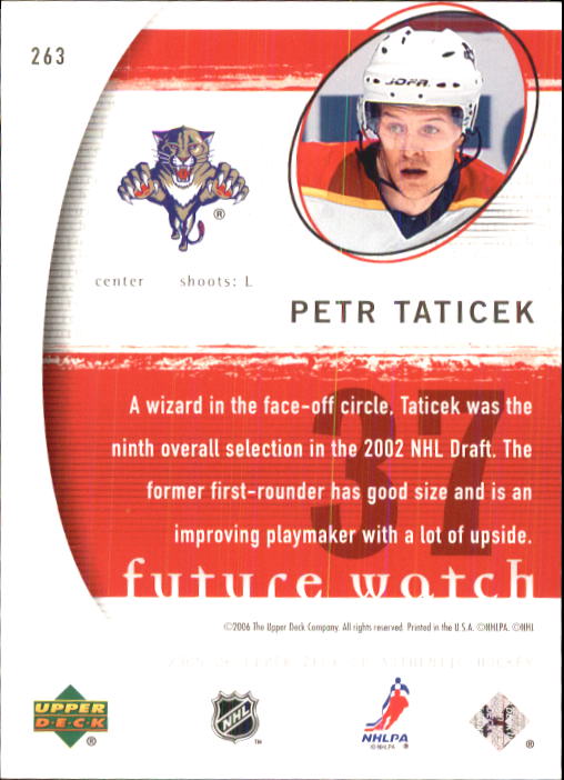 2005-06 SP Authentic #263 Petr Taticek RC back image