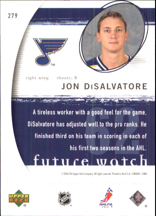 2005-06 SP Authentic #279 Jon DiSalvatore RC back image