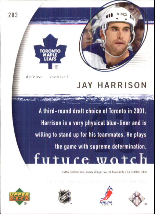 2005-06 SP Authentic #283 Jay Harrison RC back image