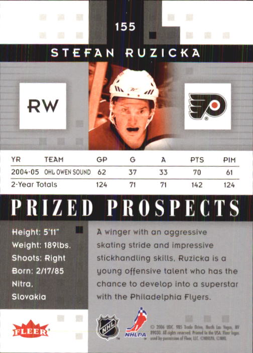 2005-06 Hot Prospects #155 Stefan Ruzicka RC back image