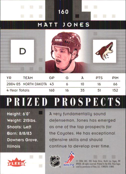 2005-06 Hot Prospects #160 Matt Jones RC back image
