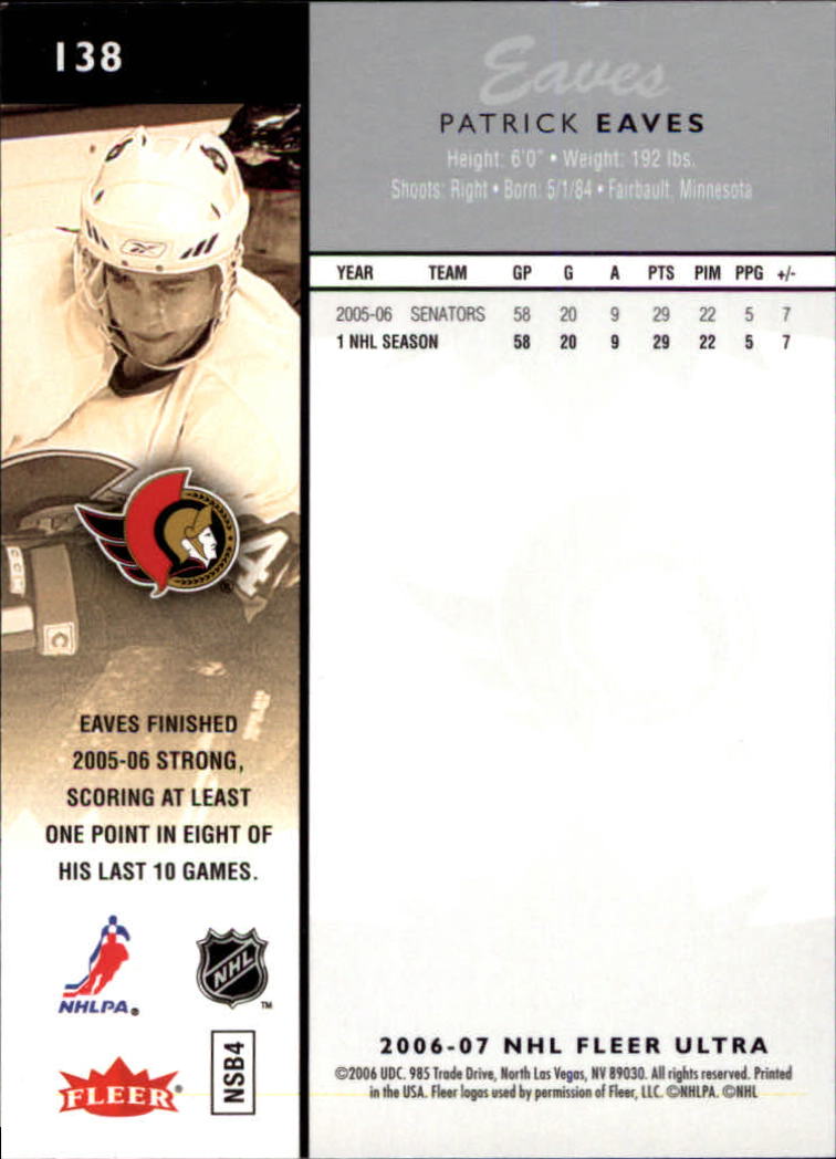 2006-07 Ultra Hockey Card Pick (Base) 101-251 - Picture 77 of 290