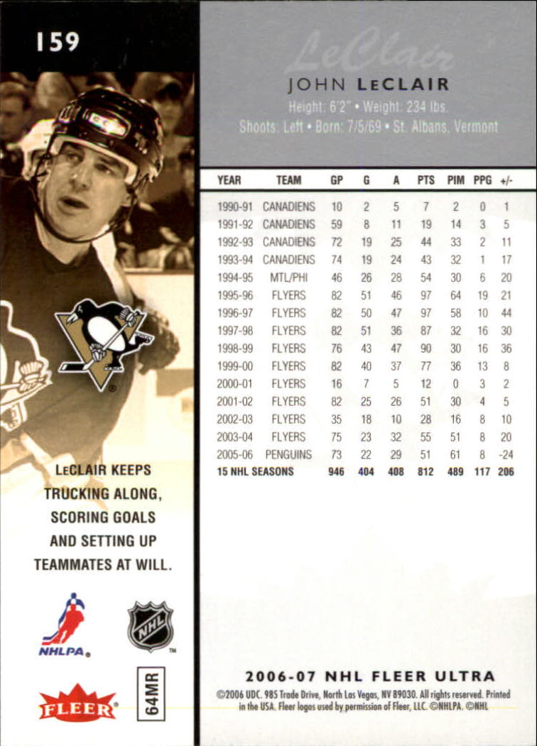 2006-07 Ultra Hockey Card Pick (Base) 101-251 - Picture 119 of 290