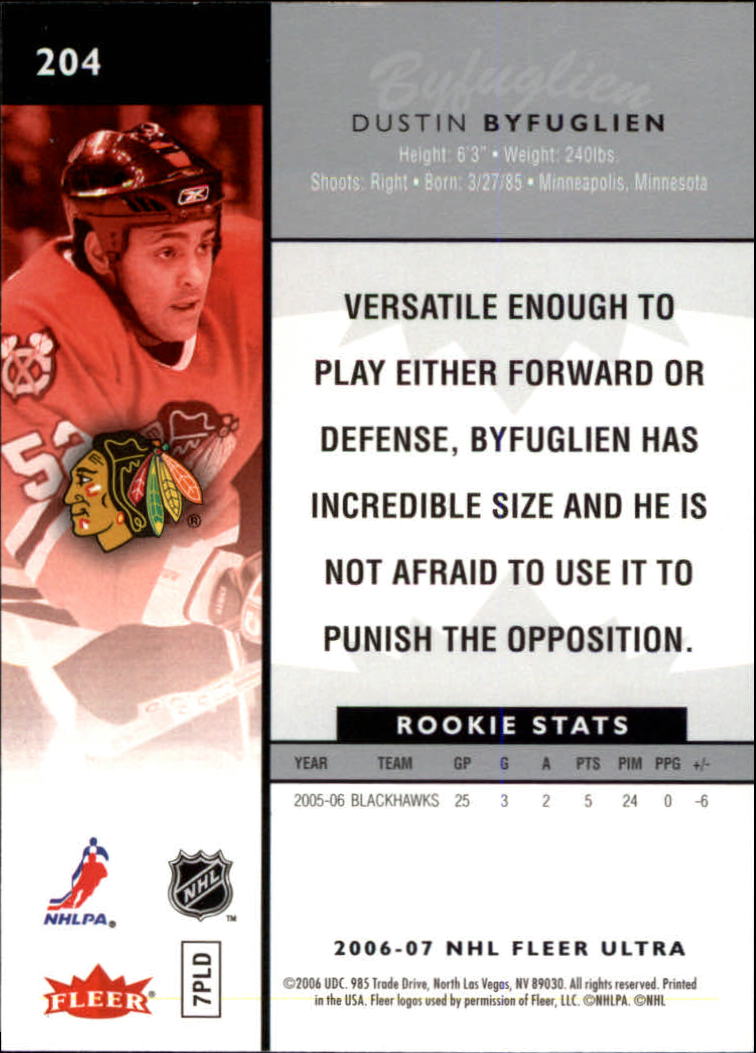 2006-07 Ultra Hockey Card Pick (Base) 101-251 - Picture 209 of 290