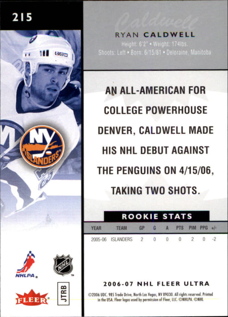 2006-07 Ultra Hockey Card Pick (Base) 101-251 - Picture 230 of 290