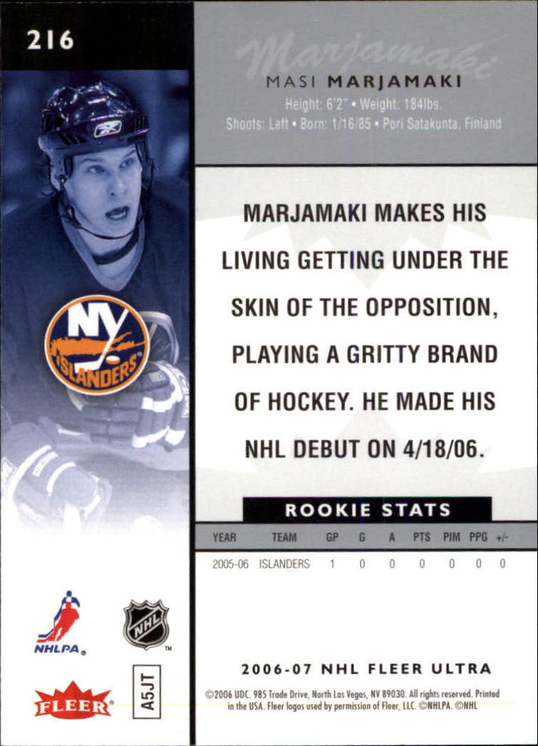 2006-07 Ultra Hockey Card Pick (Base) 101-251 - Picture 232 of 290