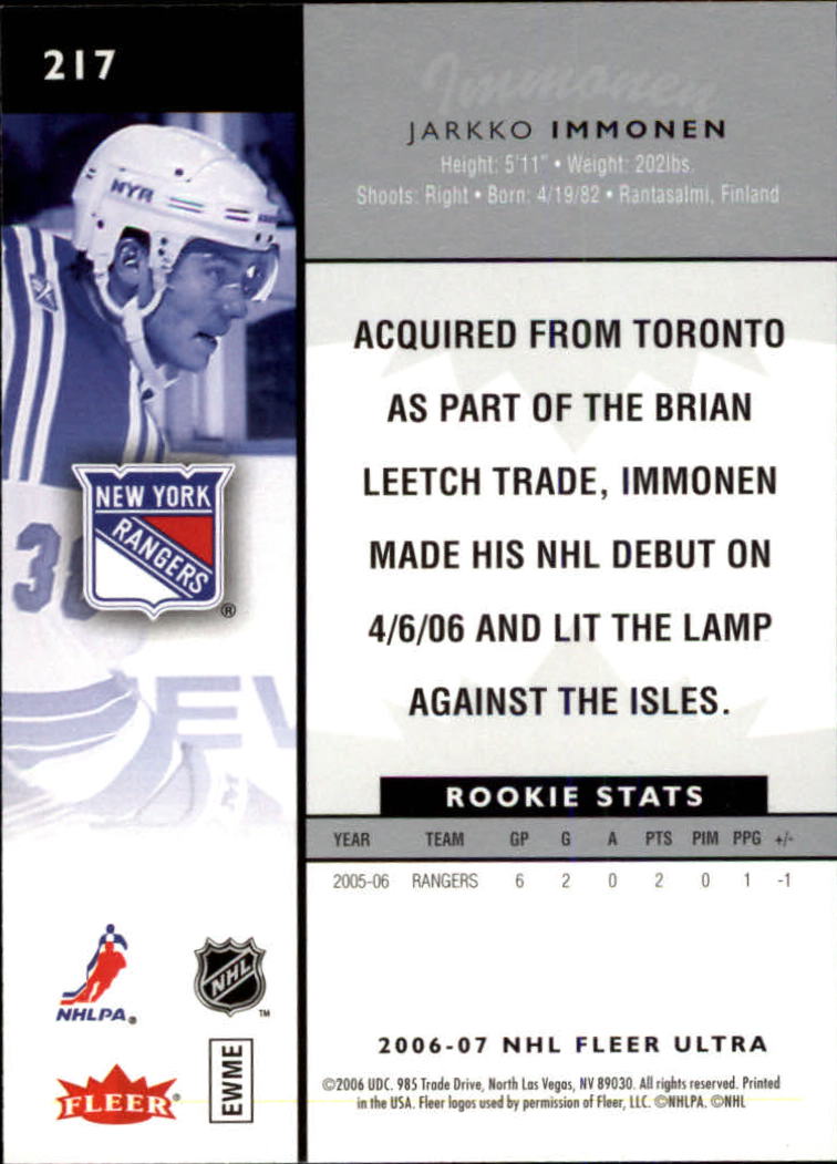 2006-07 Ultra Hockey Card Pick (Base) 101-251 - Picture 234 of 290