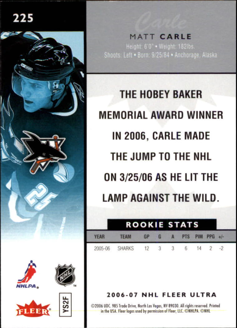 2006-07 Ultra Hockey Card Pick (Base) 101-251 - Picture 250 of 290