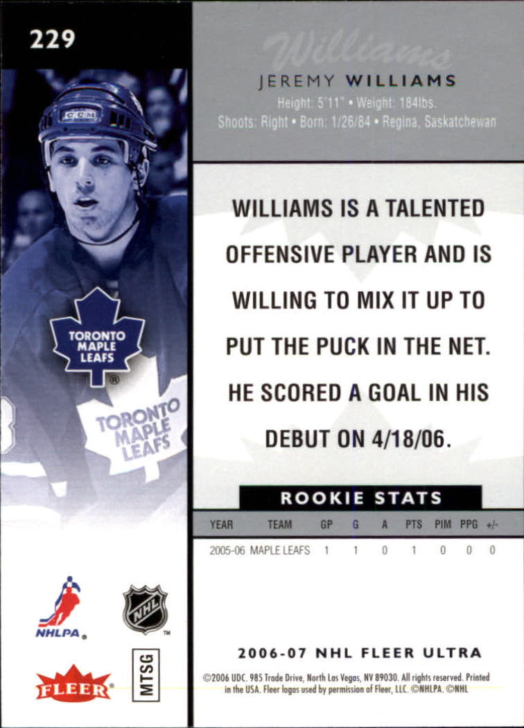 2006-07 Ultra Hockey Card Pick (Base) 101-251 - Picture 258 of 290