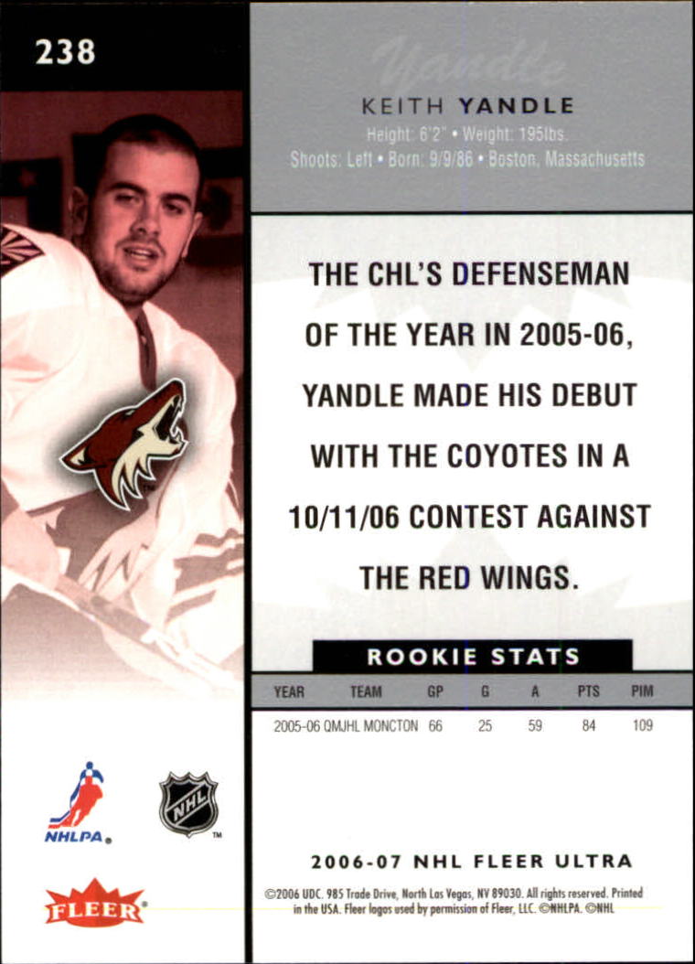 2006-07 Ultra Hockey Card Pick (Base) 101-251 - Picture 274 of 290