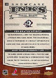2006-07 Flair Showcase Inks #IDB Daniel Briere back image