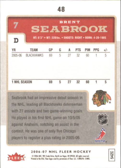 2006-07 Fleer Hockey Card Pick (Base)