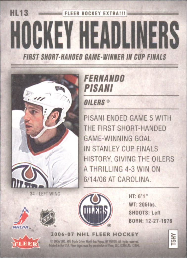 2006-07 Fleer Hockey Card Pick (Inserts)