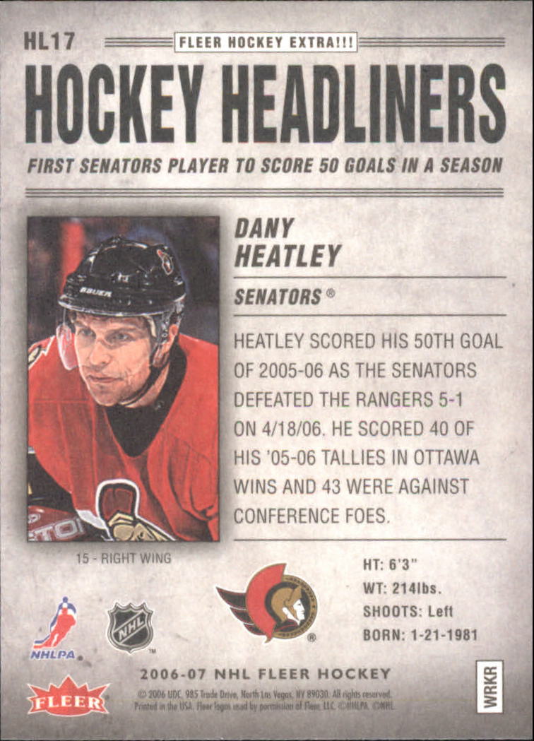 2006-07 Fleer Hockey Card Pick (Inserts)