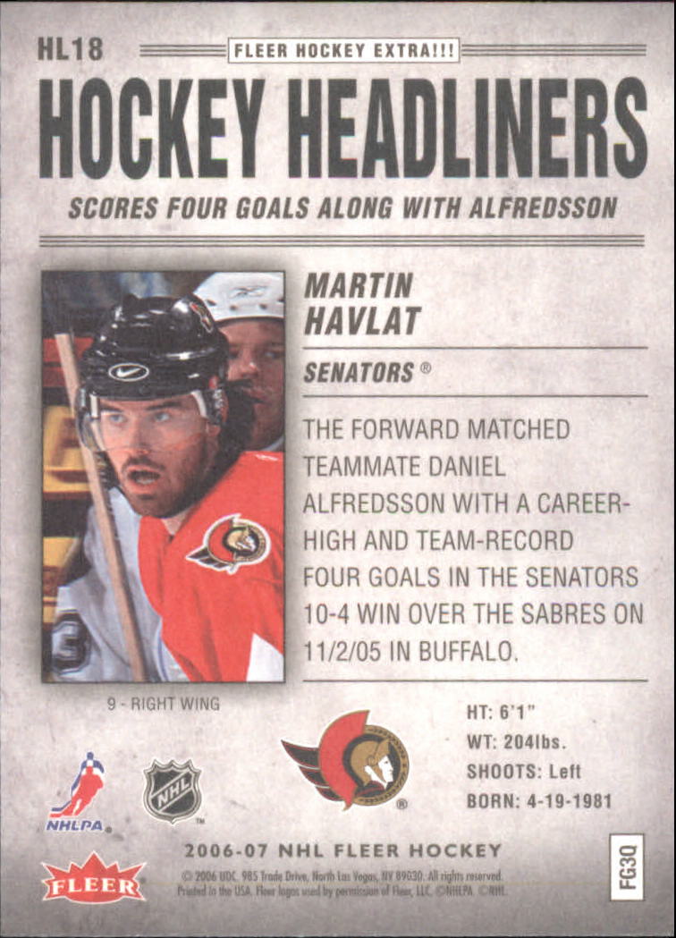 2006-07 Fleer Hockey Card Pick (Inserts)