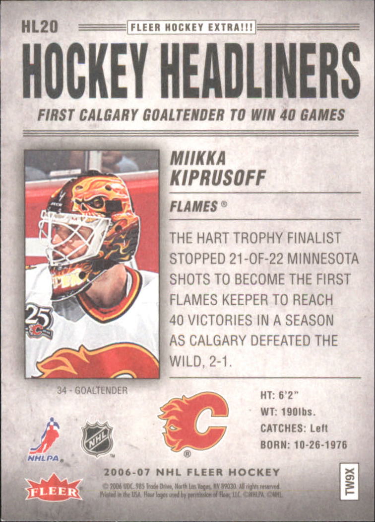 2006-07 Fleer Hockey Card Pick (Inserts)