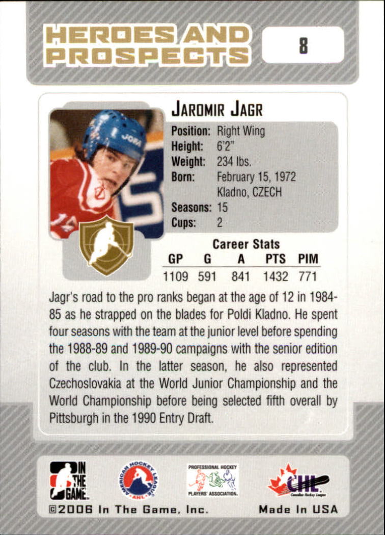 2006-07 ITG Heroes and Prospects #8 Jaromir Jagr back image