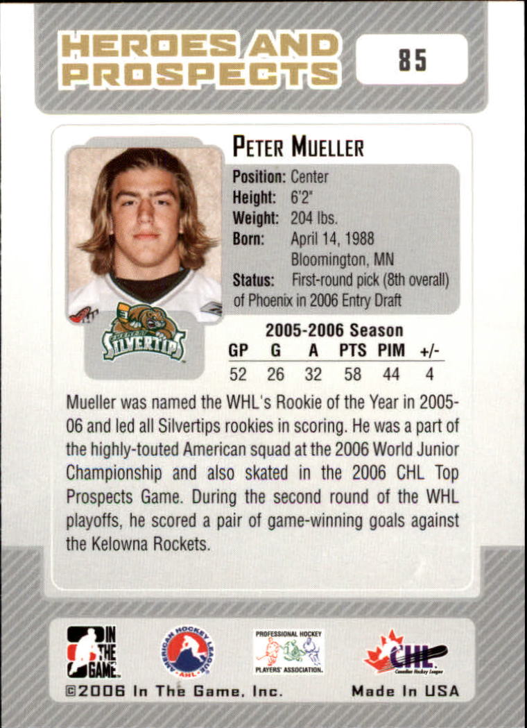 2006-07 ITG Heroes and Prospects #85 Peter Mueller back image