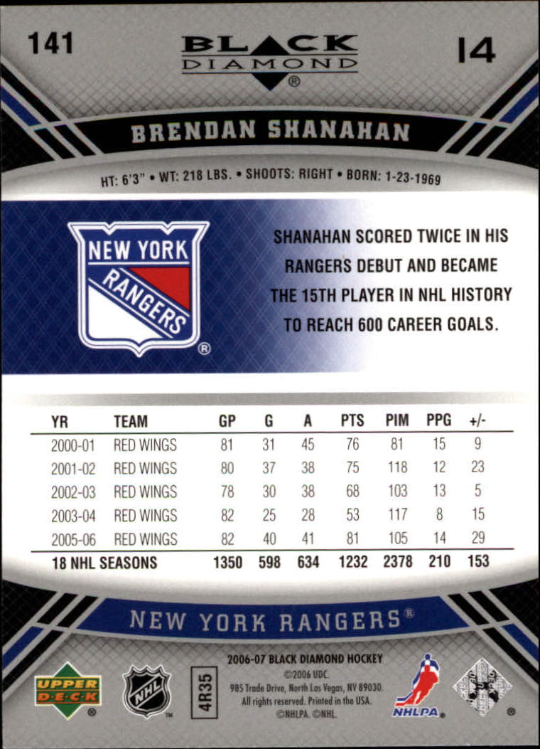 2006-07 Black Diamond #141 Brendan Shanahan back image