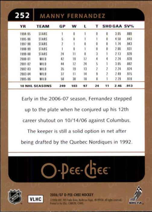 B1590- 2006-07 O Pee Chee Hockey Karte #S 251-500 -du Pick- 15 + Gratis US - Bild 5 von 473