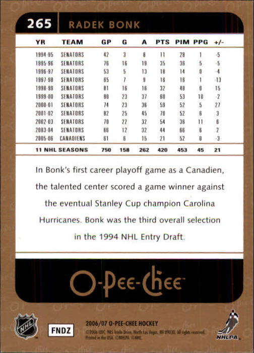 B1590- 2006-07 O Pee Chee Hockey Karte #S 251-500 -du Pick- 15 + Gratis US - Bild 29 von 473