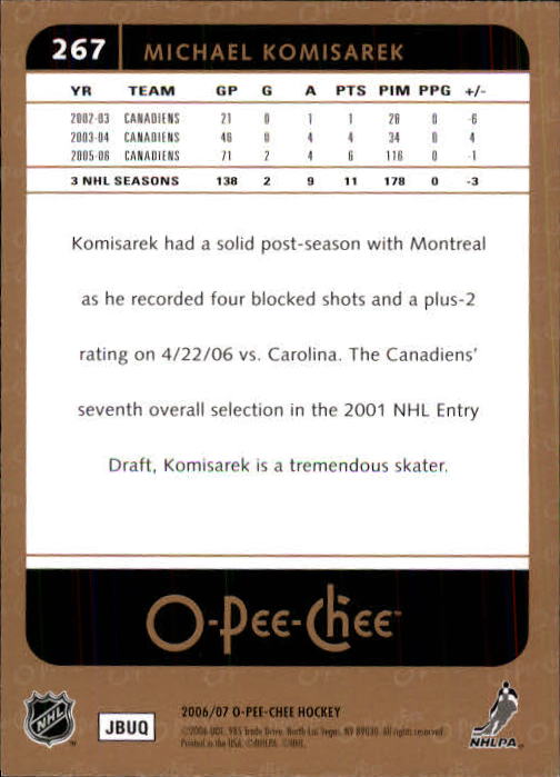 B1590- 2006-07 O Pee Chee Hockey Karte #S 251-500 -du Pick- 15 + Gratis US - Bild 33 von 473