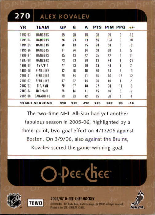B1590- 2006-07 O Pee Chee Hockey Karte #S 251-500 -du Pick- 15 + Gratis US - Bild 39 von 473