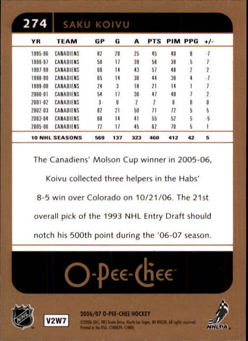 B1590- 2006-07 O Pee Chee Hockey Karte #S 251-500 -du Pick- 15 + Gratis US - Bild 47 von 473