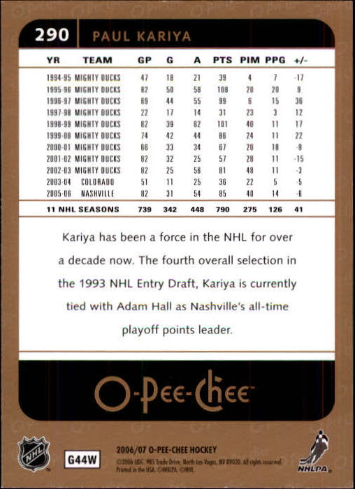 B1590- 2006-07 O Pee Chee Hockey Karte #S 251-500 -du Pick- 15 + Gratis US - Bild 79 von 473