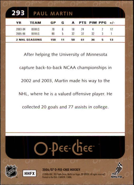 B1590- 2006-07 O Pee Chee Hockey Karte #S 251-500 -du Pick- 15 + Gratis US - Bild 83 von 473