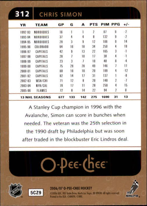 B1590- 2006-07 O Pee Chee Hockey Karte #S 251-500 -du Pick- 15 + Gratis US - Bild 121 von 473