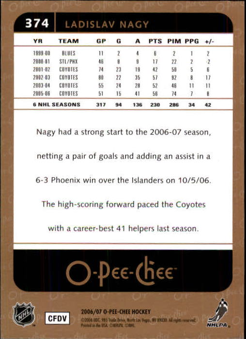 B1590- 2006-07 O Pee Chee Hockey Karte #S 251-500 -du Pick- 15 + Gratis US - Bild 235 von 473