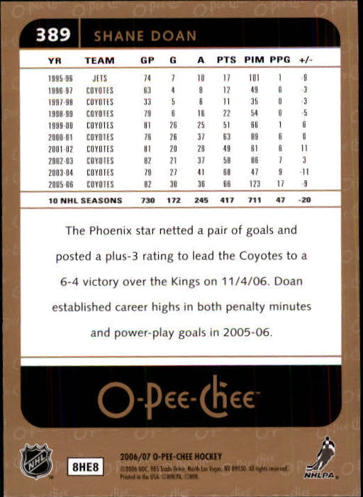 B1590- 2006-07 O Pee Chee Hockey Karte #S 251-500 -du Pick- 15 + Gratis US - Bild 261 von 473