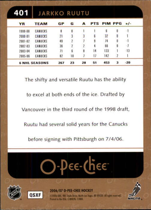 B1590- 2006-07 O Pee Chee Hockey Karte #S 251-500 -du Pick- 15 + Gratis US - Bild 283 von 473