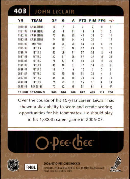 B1590- 2006-07 O Pee Chee Hockey Karte #S 251-500 -du Pick- 15 + Gratis US - Bild 287 von 473