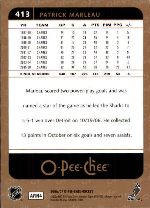 B1590- 2006-07 O Pee Chee Hockey Karte #S 251-500 -du Pick- 15 + Gratis US - Bild 303 von 473