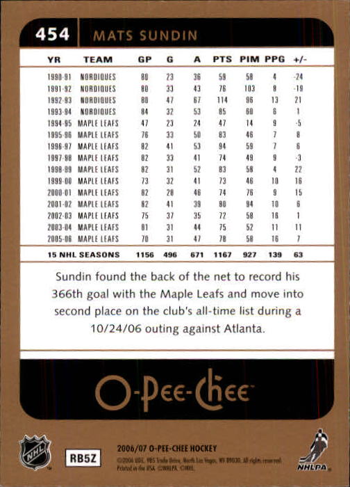 B1590- 2006-07 O Pee Chee Hockey Karte #S 251-500 -du Pick- 15 + Gratis US - Bild 385 von 473