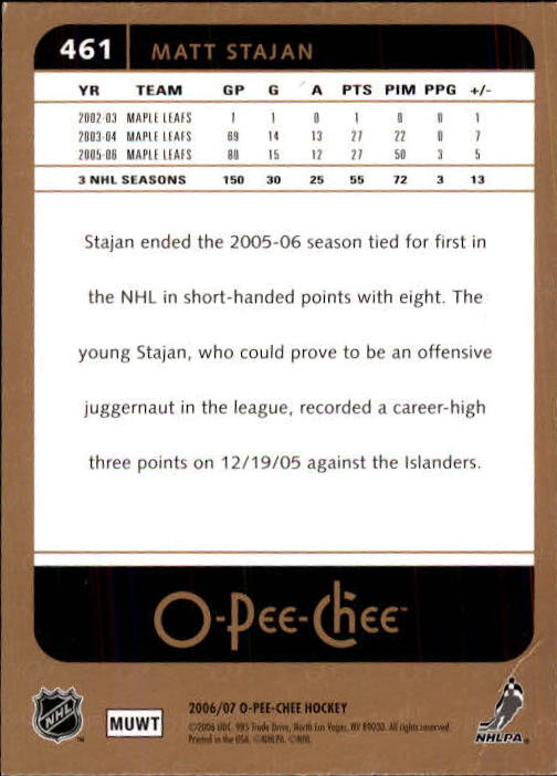 B1590- 2006-07 O Pee Chee Hockey Karte #S 251-500 -du Pick- 15 + Gratis US - Bild 399 von 473