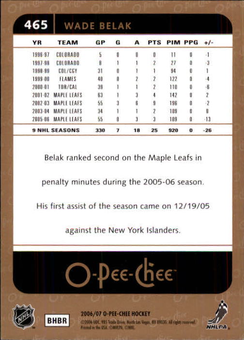 B1590- 2006-07 O Pee Chee Hockey Karte #S 251-500 -du Pick- 15 + Gratis US - Bild 407 von 473